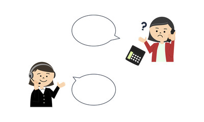 コールセンター　吹き出し　女性