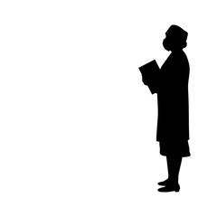 Silhouette woman doctor mask