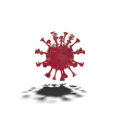 Corona Virus, Covid-19 and Shadow On White Background.
