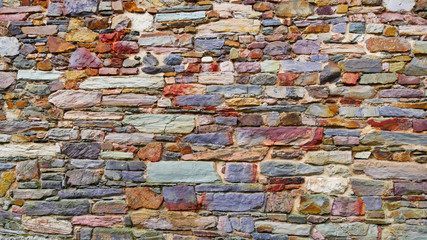Mur de briques avec différentes couleurs