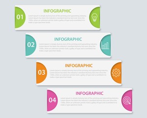 Presentation business infographic template with 4 options. Vector illustration