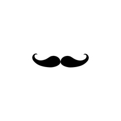 Mustache or facial hair mustache icon vector design black symbol isolated on white background. Vector EPS 10.