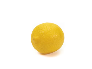 The close up of  fresh yellow lemon organic food on white background.