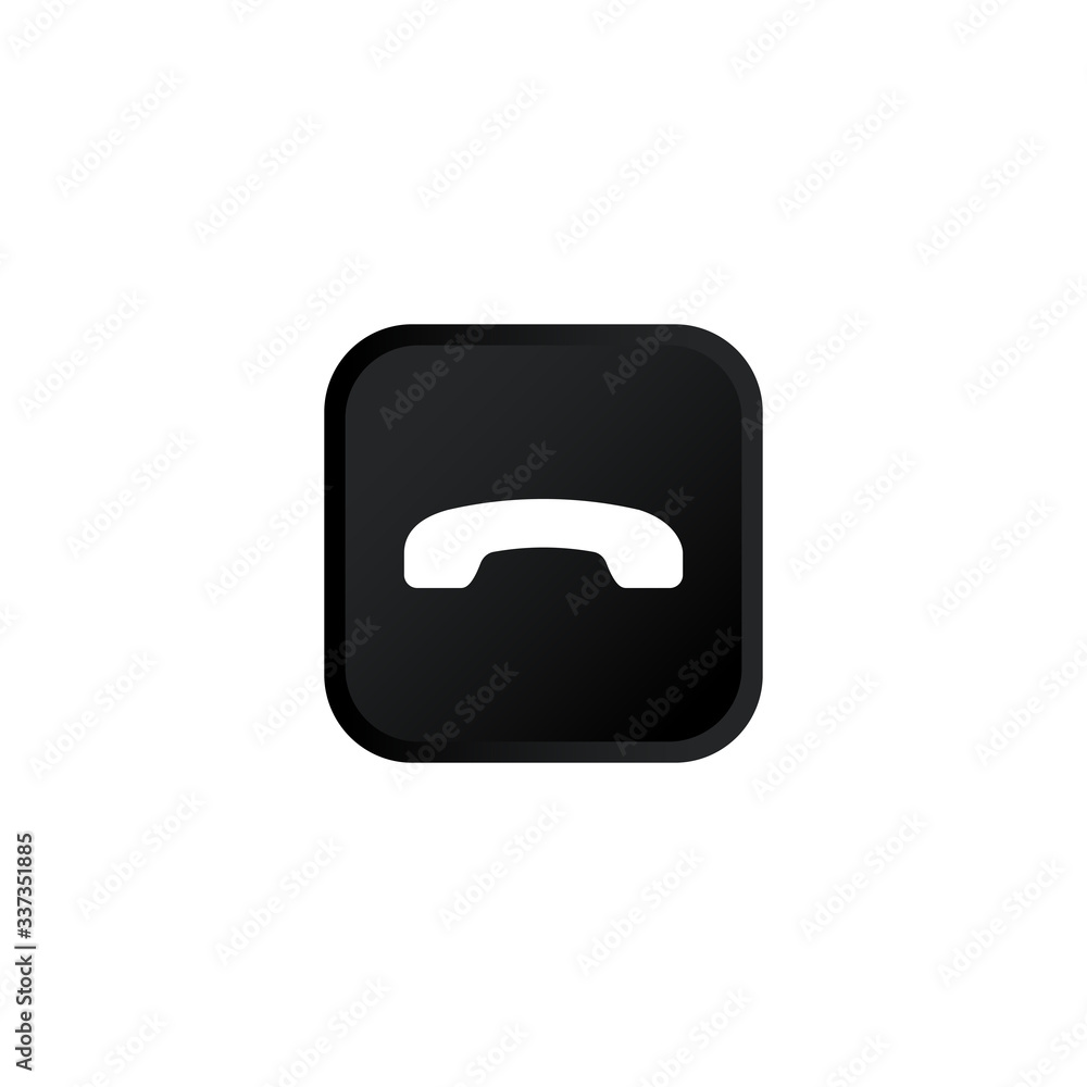 Poster decline call icon modern button for web or appstore design black symbol isolated on white background
