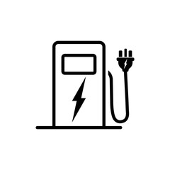 Power stations or gas station icon design black symbol isolated on white background. Vector EPS 10.
