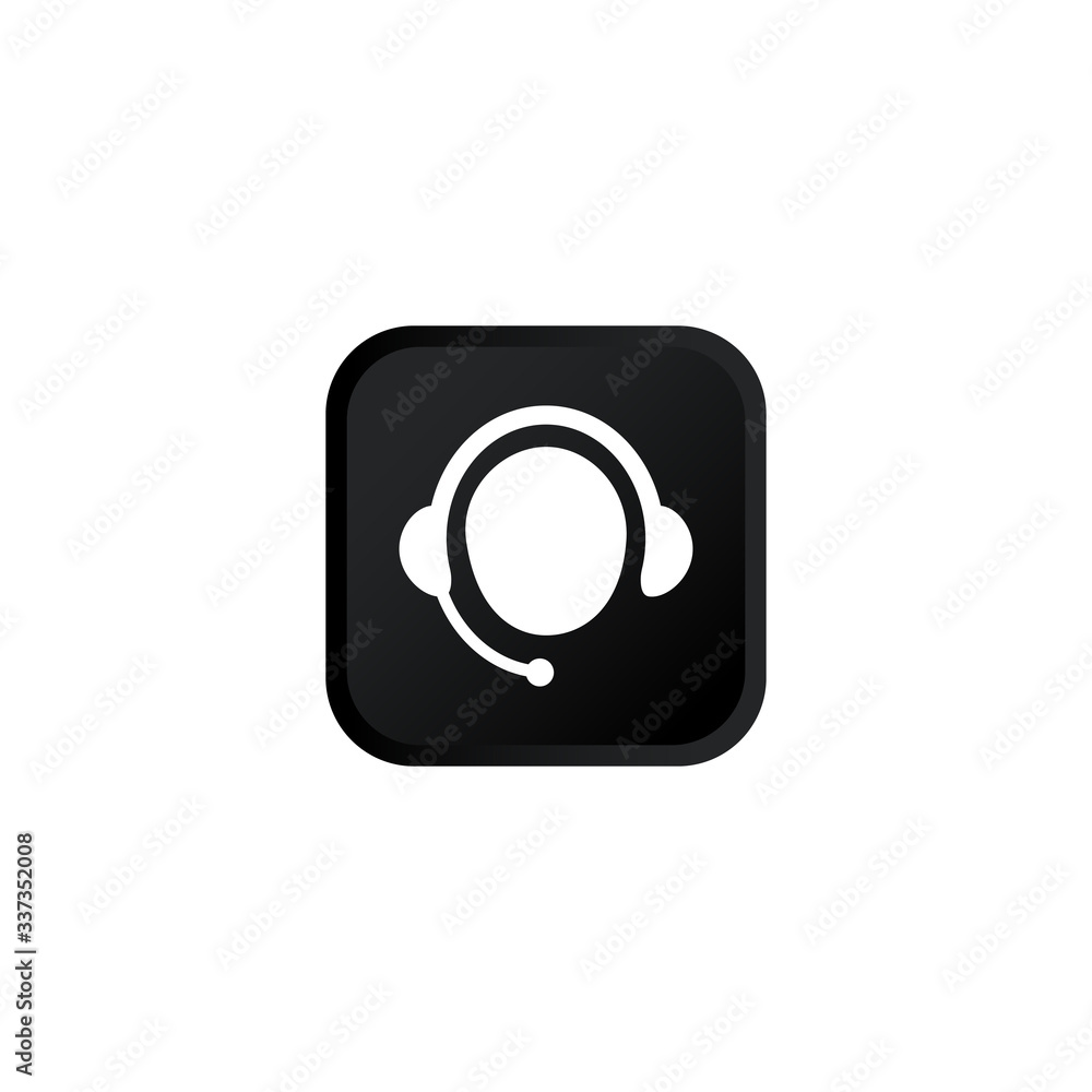 Poster customer, service support or communication with the operator icon modern button for web or appstore 