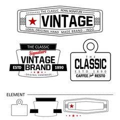 Obraz premium set of vintage retro labels. black and white classic ribbons banners group with place for your text. Ribbons for design, business, logo, cards. vector