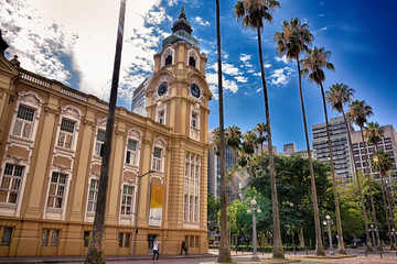 Porto Alegre, Rio Grande do Sul, Brazil -December 20, 2019: historic city center (HDR filter)