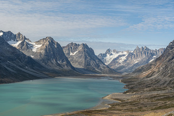 Naklejka na ściany i meble Amazing view of a Fjord in Greenland