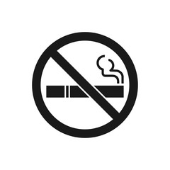 cigarette vector icon, no smoking sign in trendy flat design