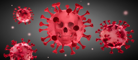 	
Corona Virus mit Schädel - Covid-19