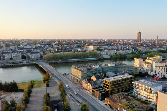 Vue du ciel de Nantes