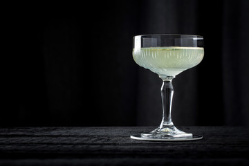 vintage style cocktail on black background