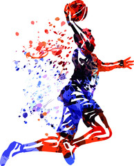 Color vector illustration of basketball player