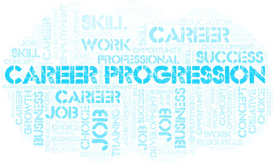 Fototapeta premium Career Progression typography word cloud.