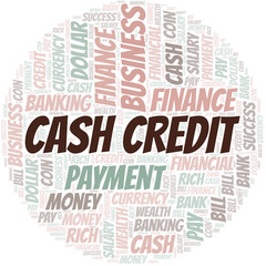 Fototapeta premium Cash Credit typography vector word cloud.