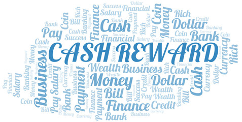 Obraz premium Cash Reward typography vector word cloud.