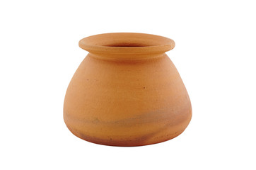 clay pot isolated on white background
