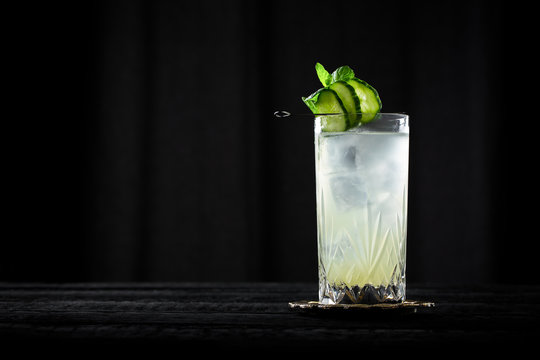 vintage style cocktail on black background