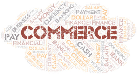 Commerce typography  word cloud.