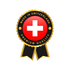 Made in switzerland embem badge illustration template design