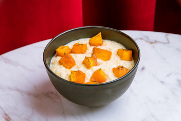 millet porridge with baked pumpkin