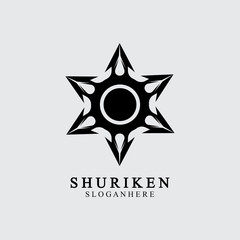 ninja shuriken black solid icon modern design, isolated on white background. flat style for graphic design template. suitable for logo, web, UI, mobile app. vector illustration