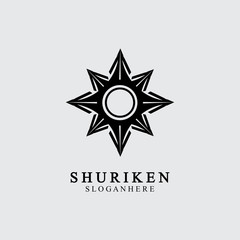 ninja shuriken black solid icon modern design, isolated on white background. flat style for graphic design template. suitable for logo, web, UI, mobile app. vector illustration