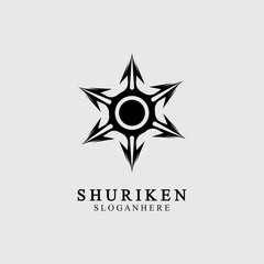 Obraz premium ninja shuriken black solid icon modern design, isolated on white background. flat style for graphic design template. suitable for logo, web, UI, mobile app. vector illustration