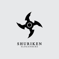 ninja shuriken black solid icon modern design, isolated on white background. flat style for graphic design template. suitable for logo, web, UI, mobile app. vector illustration