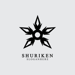 ninja shuriken black solid icon modern design, isolated on white background. flat style for graphic design template. suitable for logo, web, UI, mobile app. vector illustration