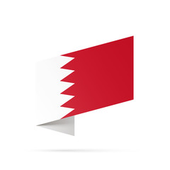 Bahrain flag state symbol isolated on background national banner. Greeting card National Independence Day of the kingdom of Bahrain. Illustration banner with realistic state flag.