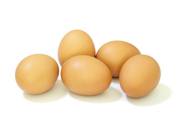 Brown Egg Isolated on White Background