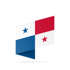 Panama flag state symbol isolated on background national banner. Greeting card National Independence Day of the Republic of Panama. Illustration banner with realistic state flag.