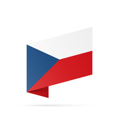 Czechia flag state symbol isolated on background national banner. Greeting card National Independence Day of the Czech Republic. Illustration banner with realistic state flag.