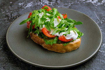 bruschetta with tomatoes and cheese