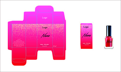 Packaging design, luxury nail polish template and mock up box for your product. Illustration vector.