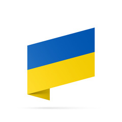Ukraine flag state symbol isolated on background national banner. Greeting card National Independence Day of the republic of Ukraine. Illustration banner with realistic state flag.