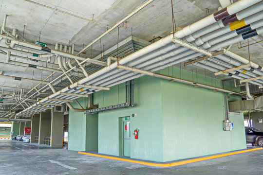 Installation of water pipes in the building.Water pipe system. Pumping systems for industrial plants.