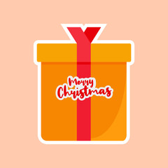 christmas and happy newyear gift box vector illustration.  Gift boxes. Flat gift box decoration design. Present box, holiday surprise birthday gifts and gifts paper package shopping, greeting card