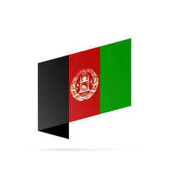 Afghanistan flag state symbol isolated on background national banner. Greeting card National Independence Day of the Islamic Republic of Afghanistan. Illustration banner with realistic state flag.