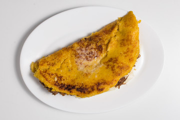 cachapa with cheese and meat