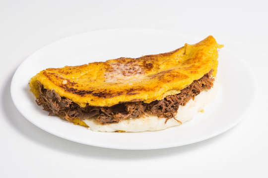 cachapa with cheese and meat
