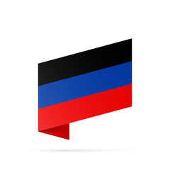 Donetsk People's Republic flag state symbol isolated on background national banner. Greeting card National Day of the Donetsk People's Republic. Illustration banner with realistic state flag of DPR.