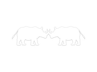 vector illustration of a white rhino