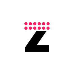 Red Dots Geometric Vector Logo Letter Z