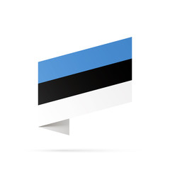 Estonia flag state symbol isolated on background national banner. Greeting card National Independence Day of the Republic of Estonia. Illustration banner with realistic state flag.