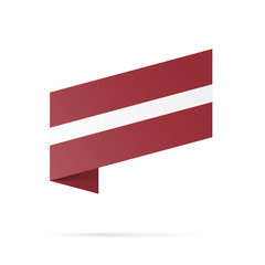 Latvia flag state symbol isolated on background national banner. Greeting card National Independence Day of the Republic of Latvia. Illustration banner with realistic state flag.