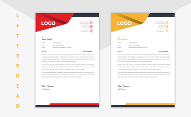 Corporate business style elegant shape letterhead vector template 