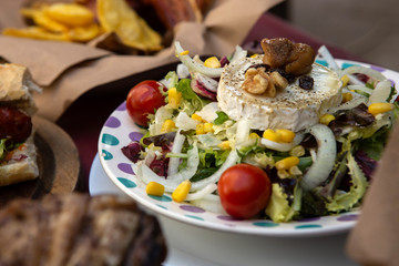 Grilled goat cheese salad